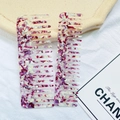 Elegant marble pattern acetate hair comb set in purple and cream for stylish hair styling - Two-Piece Set / 2-Piece Set - Purple White