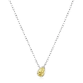 Collier élégant en argent 925 avec pendentif goutte en zircone jaune taille poire - Argent sterling 925