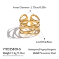 Detailed size parameters of gold multi-layer wrap ring in polished stainless steel - Gold Style (YYR025100-G)