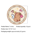 Süße Capybara Party Pappteller für Geburtstagsdeko mit niedlichem Cartoon Tierdesign - 7 Zoll Teller 10 Stk.