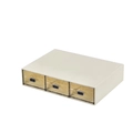 Desktop-Organizer aus Kunststoff in Creme mit 3 Schubladen und goldenem Wellenmuster - Milchgelb 3-Schubladen