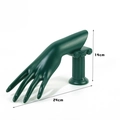 Macro detail of dark green hand sculpture jewelry stand with classical Roman column base - Dark Green Roman Column Hand Model