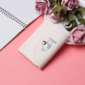 Pink striped leather card holder featuring a cute honey bear pattern and snap button - Pink Bear