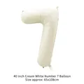 40-inch cream white number 7 foil balloon for birthday party decorations, size 65x108cm - 40 Inch Number 7 / Cream White