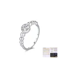 Anello a bolle in argento sterling S925 con pietra moissanite e certificato GRA - Taglia US 5 / Argento