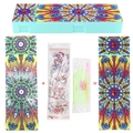 Kit de trousse à crayons diamant DIY avec motif mandala bleu clair et accessoires - BH-03