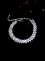 Elegant silver bracelet with rows of sparkling white zircons and lobster clasp closure - Silver Pavé Style
