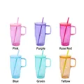Colorful 20oz tumbler set with handles and straws in six vibrant assorted colors - 20OZ Jelly Color / Color Note