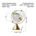Ornamento minimalista con sfera di cristallo in metallo dorato e base a cono martellata - Globo Sfera di Cristallo Ornamento