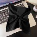 Zwarte kant scrunchie 16cm haarelastiek op zilveren laptop met parel decoratie - Zwart