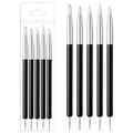 Set of 5 dual-ended silicone and stainless steel ball stylus clay sculpting tools in black - 5MM Black Handle Double-Headed Silicone Stylus (DZ-B13)