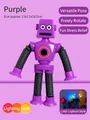 Purple telescopic suction cup giraffe toy with glowing LED lights and flexible limbs - Purple Robot (LED Light)