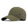 Casquette de baseball vert olive à séchage rapide avec maille laser et coutures renforcées - Vert Militaire