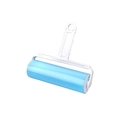 Wasbare pluizenroller van blauwe siliconen met ergonomische witte plastic handgreep - Zakverpakking / Blauw