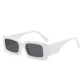 Occhiali da sole quadrati bianchi oversize con lenti grigio scuro e montatura spessa - Montatura Bianca Lente Grigio Scuro
