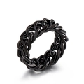Anello uomo a catena cubana in acciaio inossidabile nero lucido dallo stile minimal - US 8 / Nero