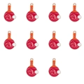 Detail showing red ping pong paddle pendants with alloy gold plating and white ball - Ping Pong Paddle Style (3#)