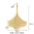 Golden ginkgo leaf charm pendant with brushed finish texture and size dimensions - Ginkgo / Gold