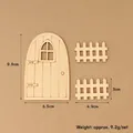 Miniature wooden Christmas door with fences for DIY holiday scene decoration and crafts - Door Set 1 (3pcs)