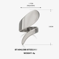 Silver spiral wrapped stainless steel chunky ring with 3.8cm height for women - Irregular Spiral Style / Silver