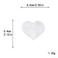 White heart sequin embroidery patch with dimensions 6.5x5.4cm for DIY clothing decoration - White Heart*Small Size (Laser) #30