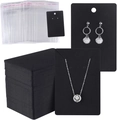Black jewelry display cards with clear plastic self-seal bags for necklaces and earrings - K330 Black Card 6x9cm / 100 Sheets + 8*15 Bag With Holes