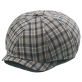 Classic plaid cotton beret newsboy hat with octagonal vintage checkered pattern design - L(58-60cm) / Beige Plaid