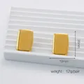 Pendientes rectangulares minimalistas bañados en oro de 18K de 30mm por 19mm - Rectángulo Minimalista Dorado