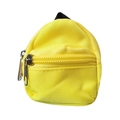 Mini yellow backpack keychain coin purse with double zippers and durable nylon fabric - Yellow