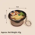 Realistic 7cm miniature udon ramen bowl keychain with lifelike egg and vegetable details - Oyster Bamboo Shoot Noodles Keychain