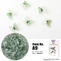 Close-up of light green 3D resin butterfly nail charms with fine wing textures and packaging - Simulated Butterfly A9# (Light Green Gradient)