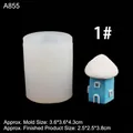 Molde de silicona translúcida para velas y chocolates con un pequeño modelo de casa azul - Silicona / 1# Translúcido A855
