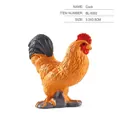 Miniatur-Hahn-Figur in Orange mit schwarzen Federn auf Steinsockel, 3,3x3,5 cm - Einzelnes Hahnmodell BL-5002