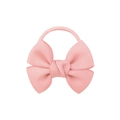 Pastel pink ribbed ribbon bow hair tie for girls, minimalist damage-free ponytail holder - Dusty Pink