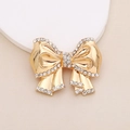Abalorio de lazo dorado con diamantes de imitación para zapatos y manualidades DIY - D1043 Lazo de Diamantes