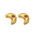Polished gold crescent moon charm spacer bead for DIY necklace and bracelet jewelry - Hydraulic Moon - Gold