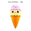 Pink and yellow smiley ice cream cone slow rising squishy toy, size 15x8x8cm - 15CM Double-Headed Ice Cream