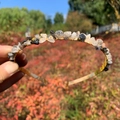 Handmade crystal crown headband with clear and black raw stones wrapped in gold wire - Double Row / Black Rutilated Quartz-Double Row