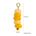 Yellow translucent beaded pendant charm with gold hooks and 18.3mm size details - Orange Yellow Translucent Bead String
