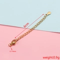 Golden 6cm stainless steel extension chain with lobster clasp and teardrop tag - Gold 8#