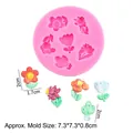 Moule en silicone fleur marguerite et cactus pour décoration de gâteau DIY et artisanat - 2# Formes végétales mixtes / Rose