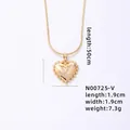 Gold heart pendant necklace with 'V' crystal inlay and 50cm snake chain on white background - Letter V