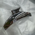 Sleek large metal hair claw clip in silver chrome finish with high-gloss mirror effect - One-Word Claw Silver 11cm