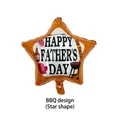 Star-shaped Father's Day foil balloon with orange BBQ theme and Happy Father's Day print - Orange Star BBQ