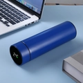 Dark blue smart thermos with LED temperature display and matte stainless steel finish - Smart Temp Display/304 Liner/Replaceable Battery / Blue