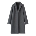 Détail de la texture d'un manteau en laine gris foncé montrant le tissu de qualité - S / Gris