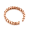 Adjustable rose gold beaded ring with a high-polished minimalist open band design - US 7 / Rose Gold (KR101271-KFC)