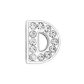 Chrome silver rhinestone letter D charm for DIY pet collars and jewelry accessories - 10mm / Letter D with Rhinestone