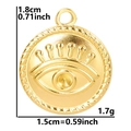 Colgante ojo turco dorado 1,8cm x 1,5cm con borde de cuerda y detalles en oro de 18k - Colgante / Dorado