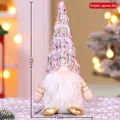 Gnome de Noël en peluche avec bonnet en tweed et bottes dorées, décoration de 25 cm - Vieil Homme Sans Visage-A